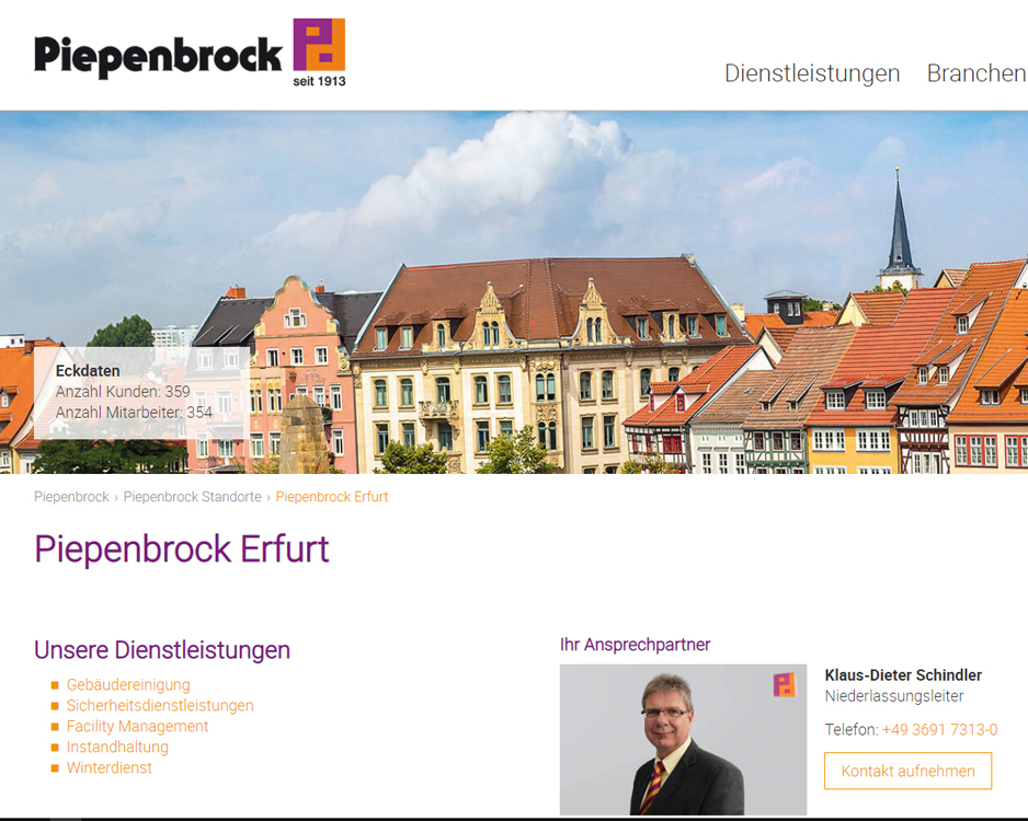 Piepenbrock Dienstleistungen GmbH & Co. KG, Niederlassung Erfurt